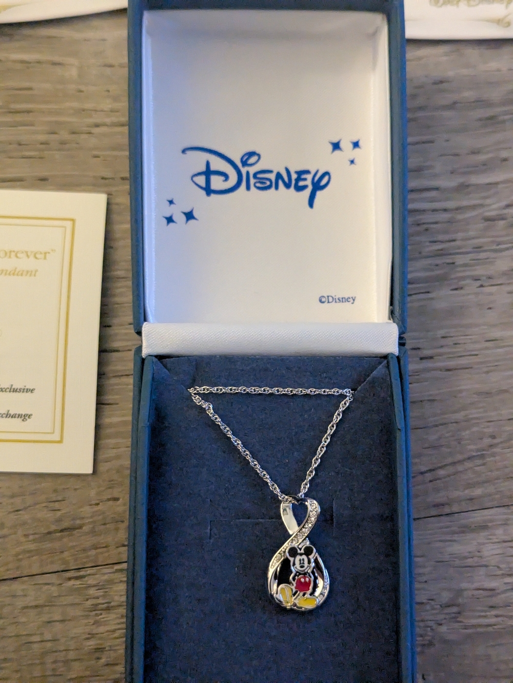Disney Silver-Tone Mickey Mouse Pendant Necklace in Silver